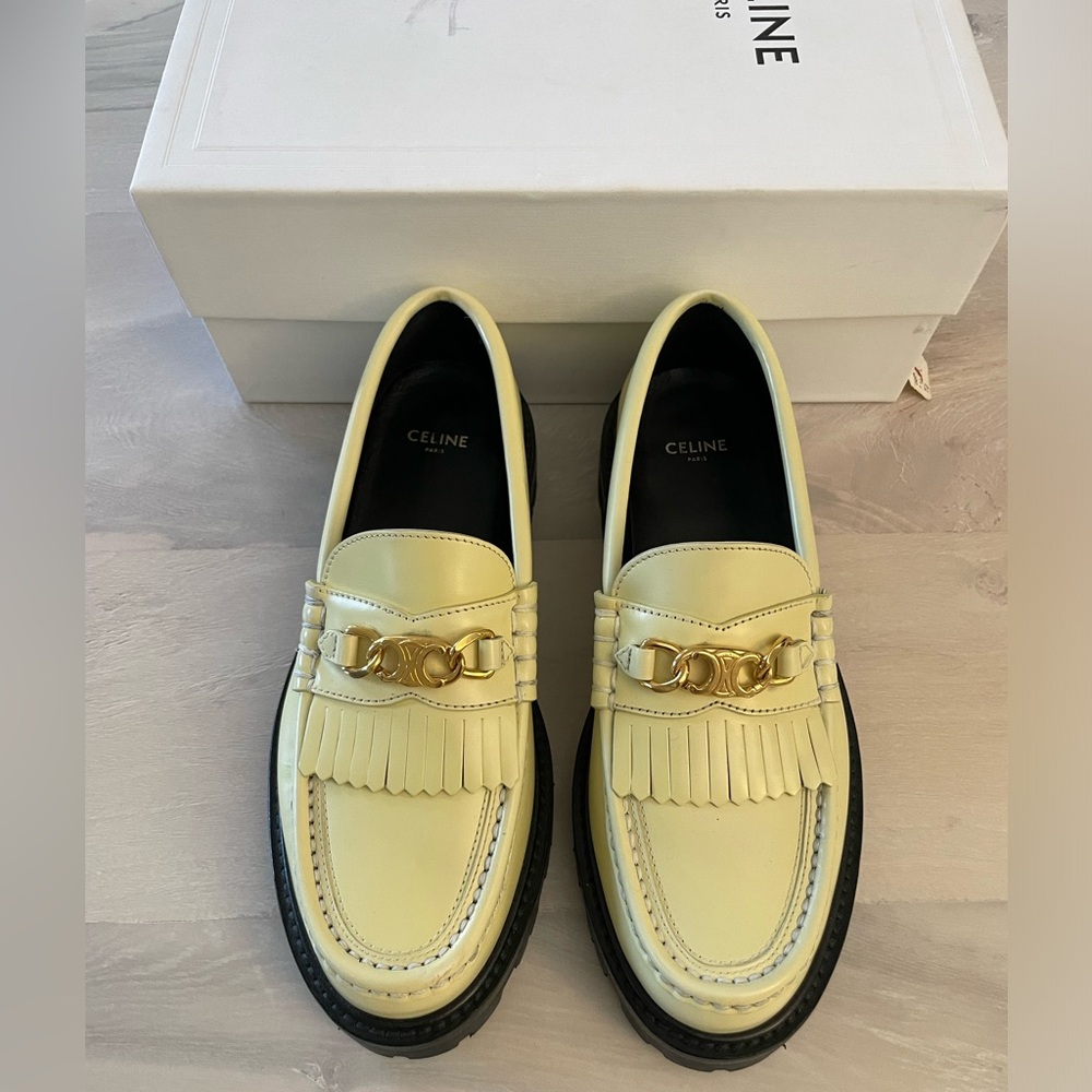 CELINE Margaret Loafer in Light Yellow 37/7 BNIB NEW - Picture 3 of 6